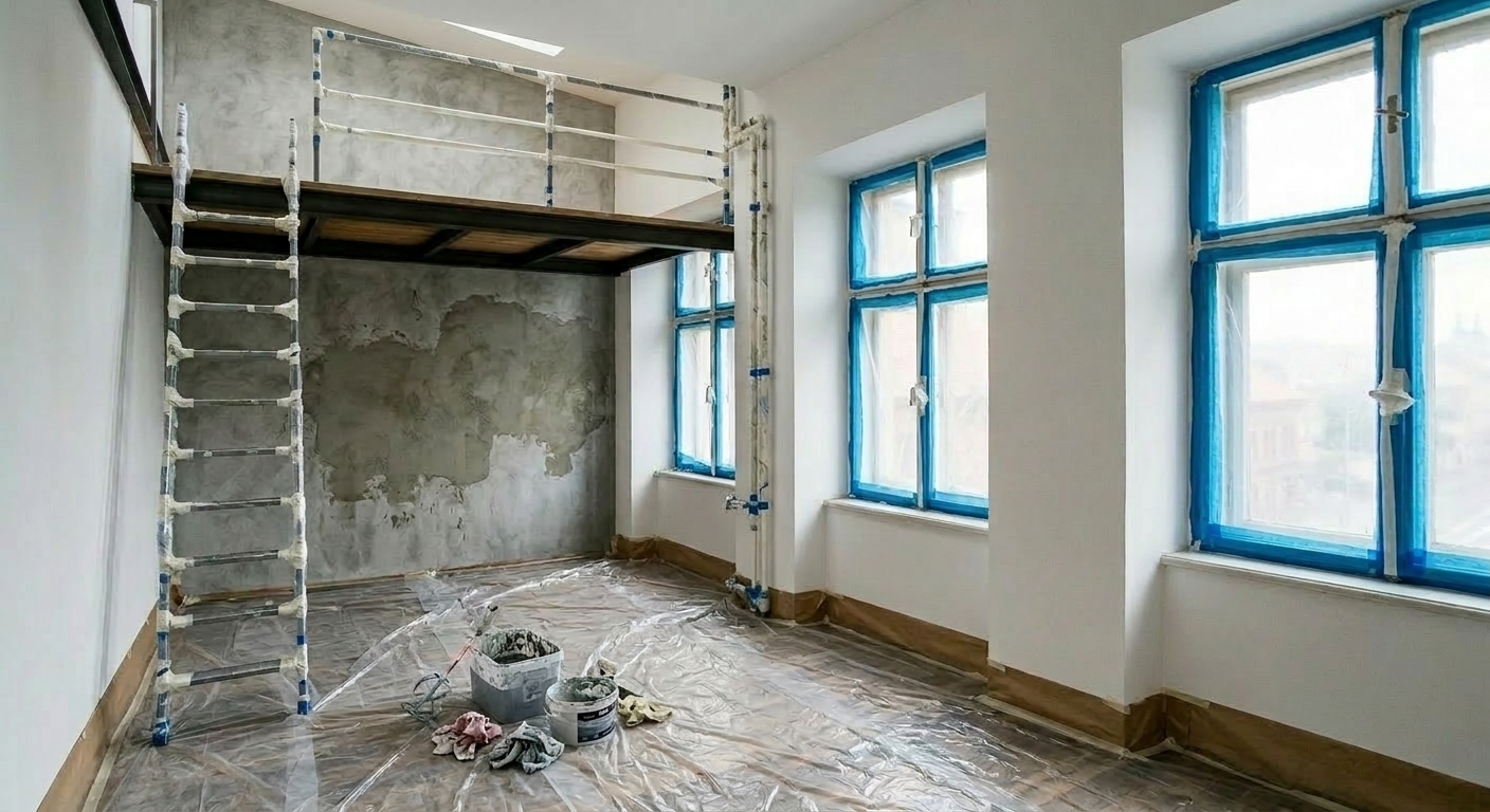 Microcement loft Holešovice - fotografie realizace 4